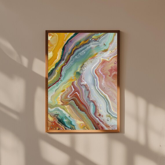 Fluid Gestural Abstract Wall Art Print, Expressive Brushstroke Poster, Modern Organic Home Decor, Bold Contemporary Art Print, Wall Art