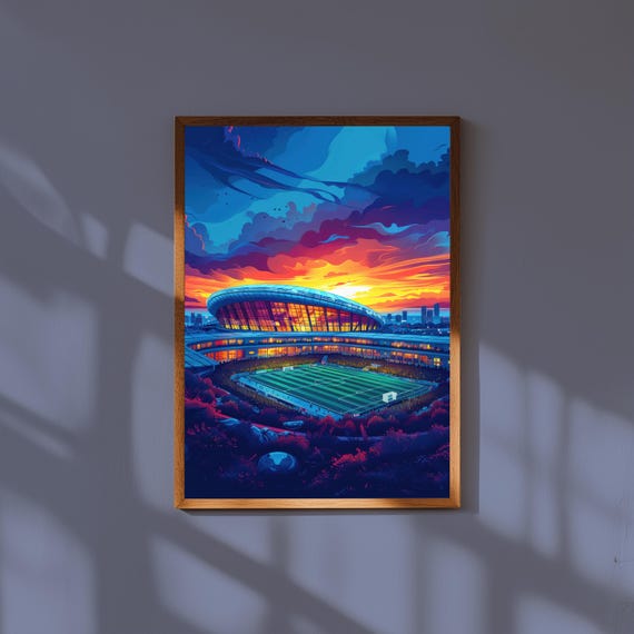 Tottenham Hotspur Stadium Poster, Spurs Football Wall Art, London Soccer Stadium Print, Modern Stadium Illustration, Fan Gift Decor