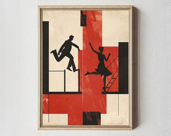 Lámina artística de West Side Story: diseño gráfico suizo vintage de los años 60