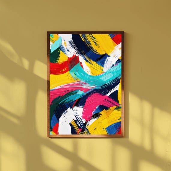 Conceptual Fauvist Wall Art Print, Bold Colorful Abstract Poster, Modern Expressionist Home Decor, Contemporary Art Print, Museum Quality
