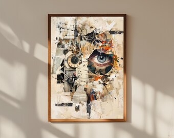 Kubistischer Kunstdruck: Abstraktes geometrisches modernes Wohndekor
