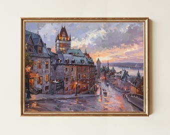 Qubebec City Chateau Frontenac Druck: Kanada Historische Architektur