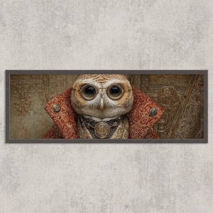 Steampunk Owl Print: Victorian Gothic Fantasy Wall Art