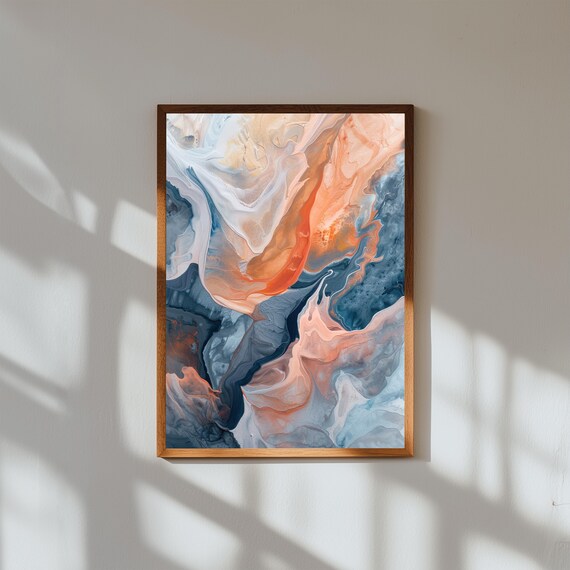 Abstract Organic Wall Art Print, Modern Minimalist Nature-Inspired Poster, Flowing Contemporary Home Decor, Neutral Earth Tone Art, Wall Art