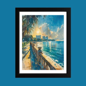 Darwin Watercolor Wall Art Print | Northern Territory Skyline Poster | Australia Travel Decor | Darwin Cityscape Art | NT Souvenir Gift