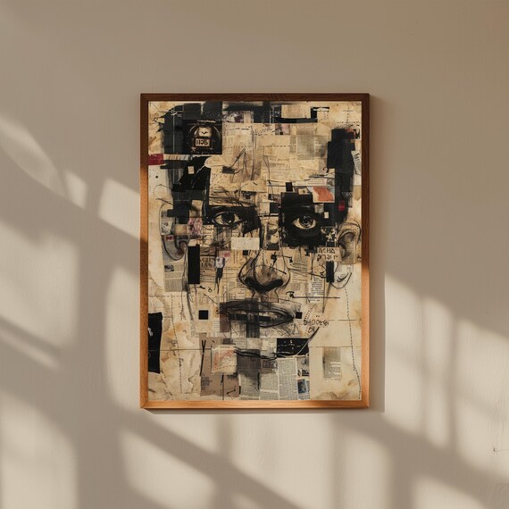 Avant-Garde Dada Wall Art Print, Bold Abstract Collage Poster, Surreal Modern Home Decor, Mixed Media Style Art Print, Contemporary Wall Art