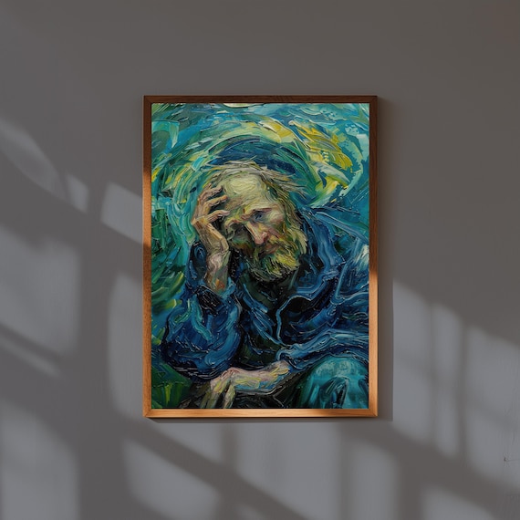Van Gogh Dr. Gachet Inspired Print – Post-Impressionist Portrait Art – Emotional Fine Art Poster – Vincent van Gogh Style Wall Decor