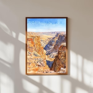 Grand Canyon Watercolor Print: Desert Landscape Wall Art
