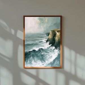 Highlands Sea Cliffs Painting: Dramatic Coastal Canvas Art