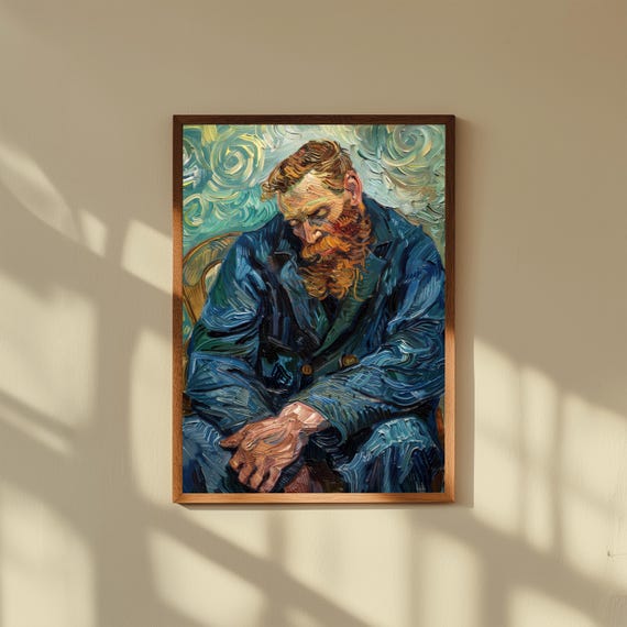 Van Gogh Joseph Roulin Inspired Print – Post-Impressionist Portrait Art – Expressive Fine Art Poster – Vincent van Gogh Style Decor