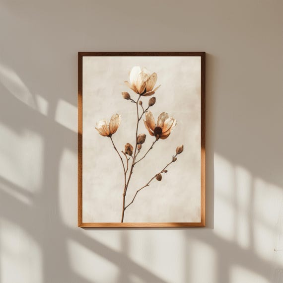 Abstract Botanical Wall Art Print | Modern Nature-Inspired Plant Art | Minimalist Floral Fine Art Decor, Museum Quality Framed Prints
