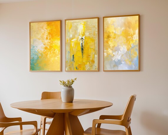 Expressionist Wall Art Print Set of 3, Bold Colorful Abstract Poster, Modern Expressionism Home Decor, Large Abstract Art, Wall Art