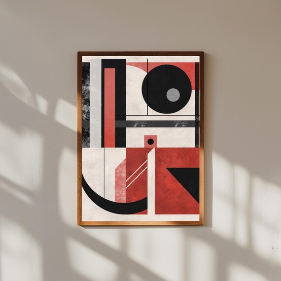 Constructivist Wall Art Print, Bold Geometric Abstract Poster, Modern Minimalist Home Decor, Russian Avant-Garde Inspired Art