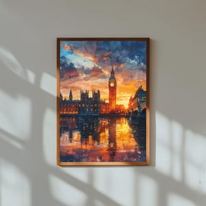 Big Ben & Westminster Watercolor Print – London Architecture Art, UK Travel Poster, Historic Landmark Wall Decor, British Cityscape