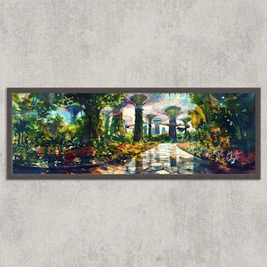 Singapore Gardens by the Bay Print: Supertree Grove Canvas Art