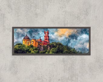 Pena Palace Watercolor Print: Sintra Portugal Castle Art