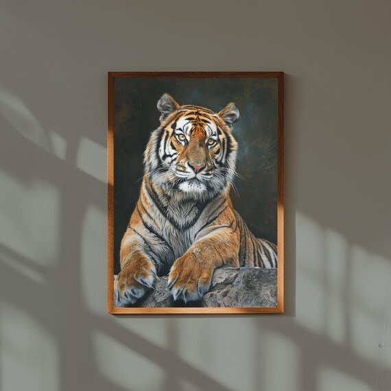 Tiger Art Print, Bright Home Decor, For Kitchen, Bedroom, Dining, Living Room, Office, House Warming, Birthday Gift, Animals, Flowers