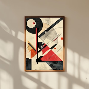 Impresión de arte constructivista, abstracto geométrico, póster de la vanguardia rusa