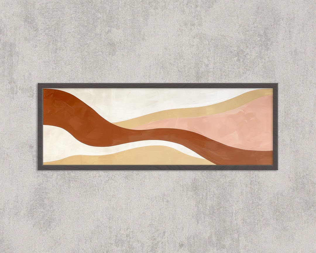 Minimalist Abstract Wall Art | Terracotta Beige Modern Geometric Print ...
