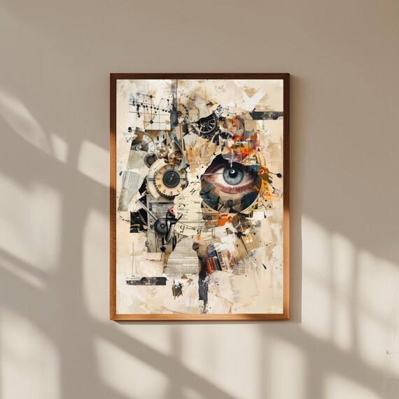 Cubist Wall Art Print, Abstract Geometric Modern Poster, Picasso-Inspired Contemporary Home Decor, Bold Colorful Art Print