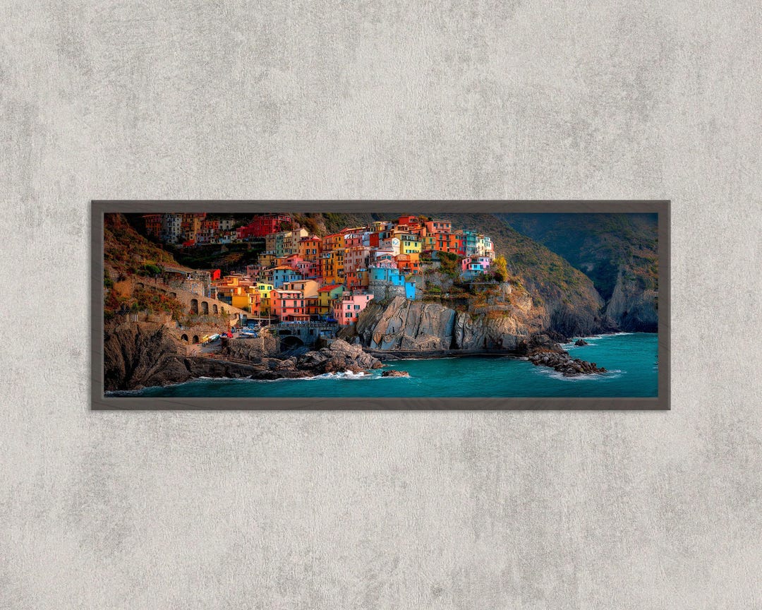 Cinque Terre Wall Art – Panoramic Italian Coastal Village Print ...