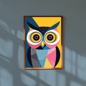 Funky Owl Nursery Art Print: Whimsical Woodland Decor