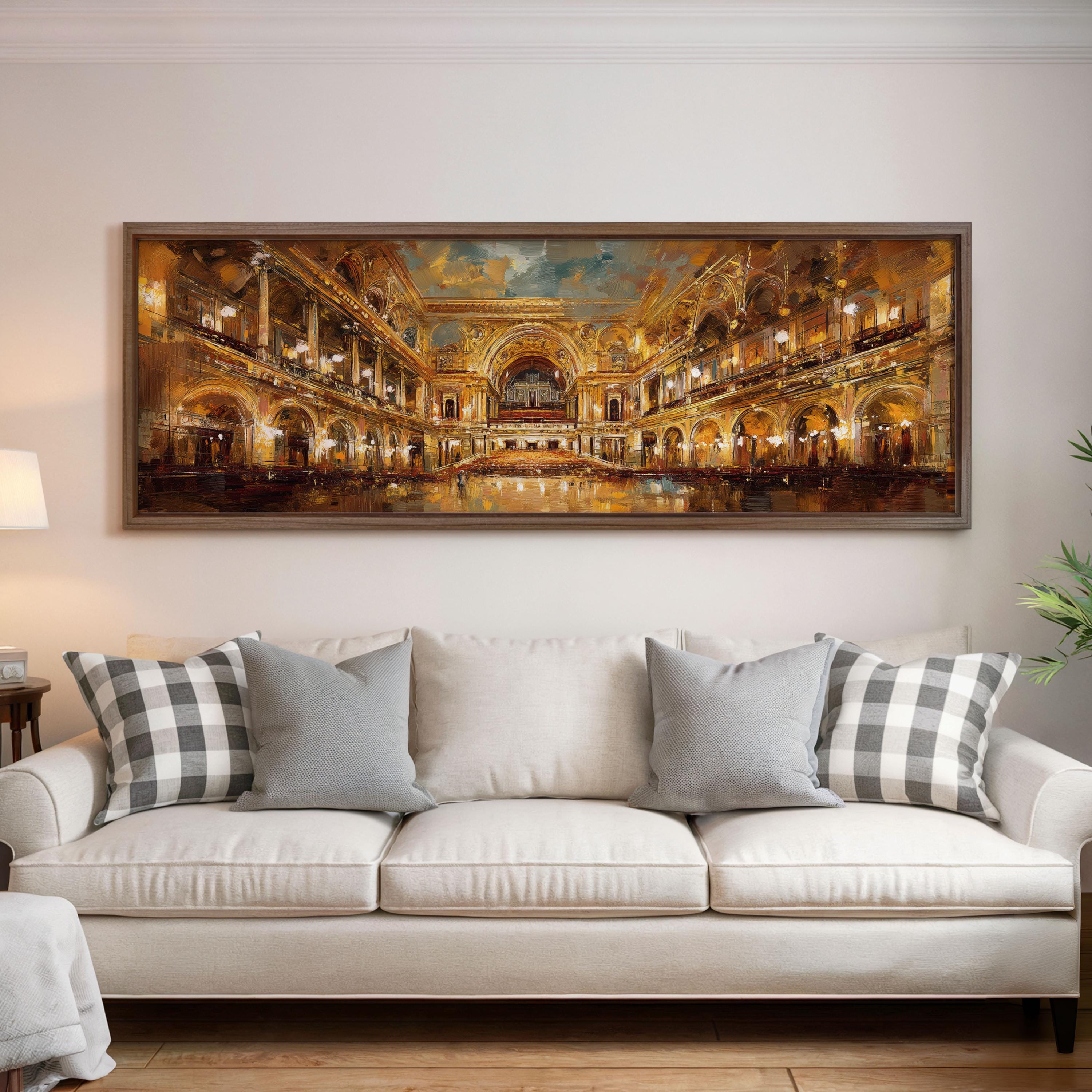Vienna Opera House Wall Art, Golden Interior Painting, Austrian
