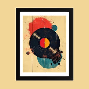 Retro Vinyl Record Canvas Art: Bold Pop Art Music Decor