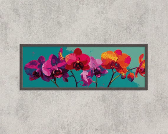 Vibrant Orchid Wall Art: Modern Floral Print on Fine Art Matte