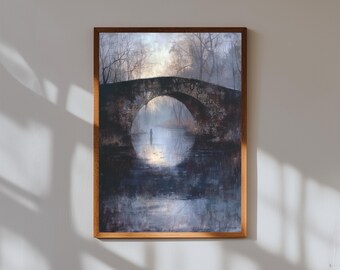 Geist unter Steinbrücke Poster: Gotische Landschaftskunst
