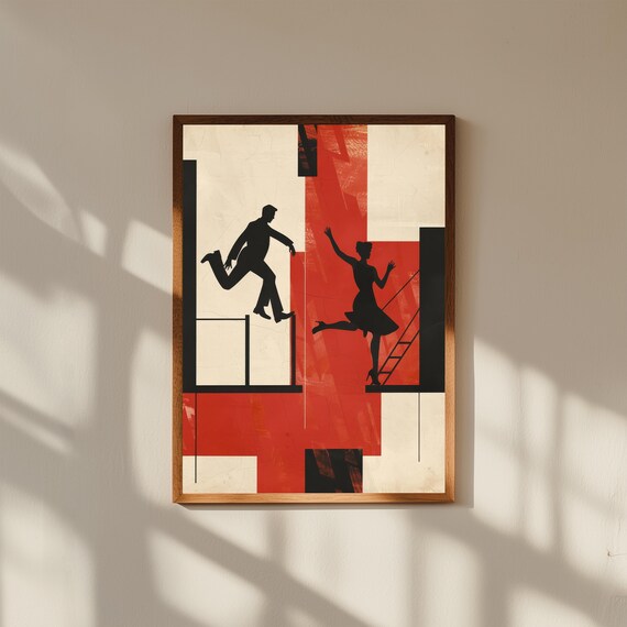 West Side Story Art Print – 1960s Vintage Lithograph Poster, Swiss Modern Graphic Design, Musical Wall Art, Retro Theatre Decor