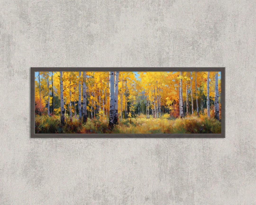 Aspen Forest Fall Wall Art | Panoramic Golden Trees Landscape Print ...