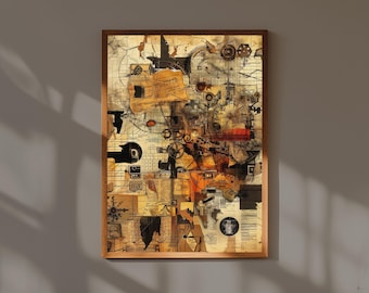 Conceptual Dada-Inspired Wall Art Print, Avant-Garde Surreal Abstract Poster, Modern Minimalist Home Decor, Bold Contemporary Art Print