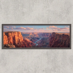 Grand Canyon Sunset Watercolor Art Print: Colorado River Landscape
