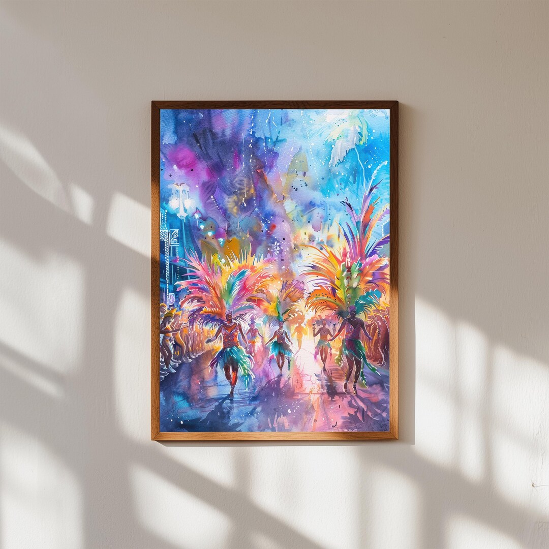 Rio Carnival Watercolor Print: Brazil Samba Dance Art - Etsy