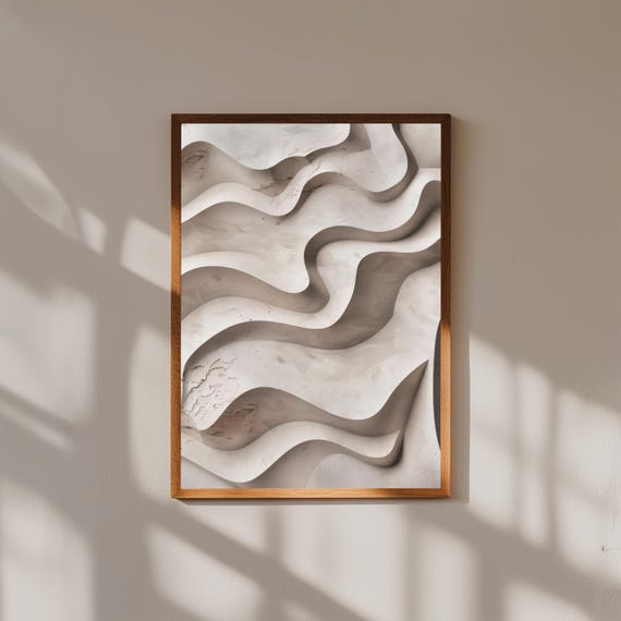 Layered Abstract Organic Painting Print | Flowing Natural Forms Wall Art | Modern Textured Fine Art Decor, Museum Quality Print