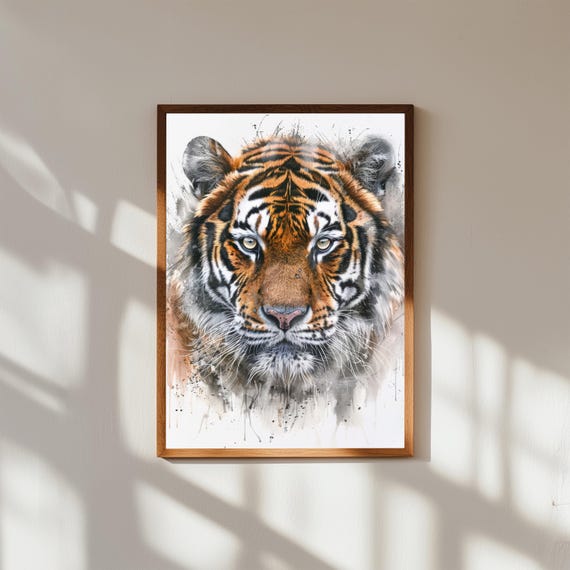 Tiger Art Print, Bright Home Decor, For Kitchen, Bedroom, Dining, Living Room, Office, House Warming, Birthday Gift, Animals, Flowers