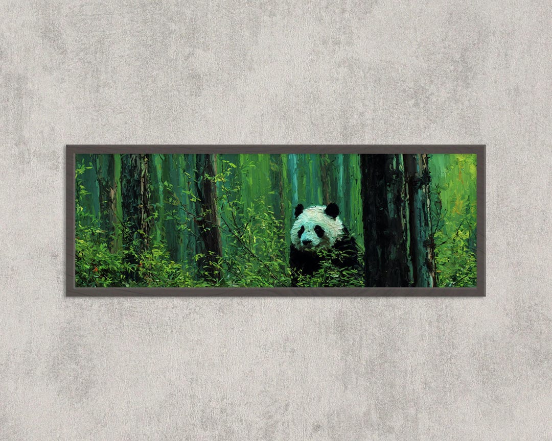 Panda Bamboo Forest Panorama | Chengdu Wildlife Painting Nature Wall ...