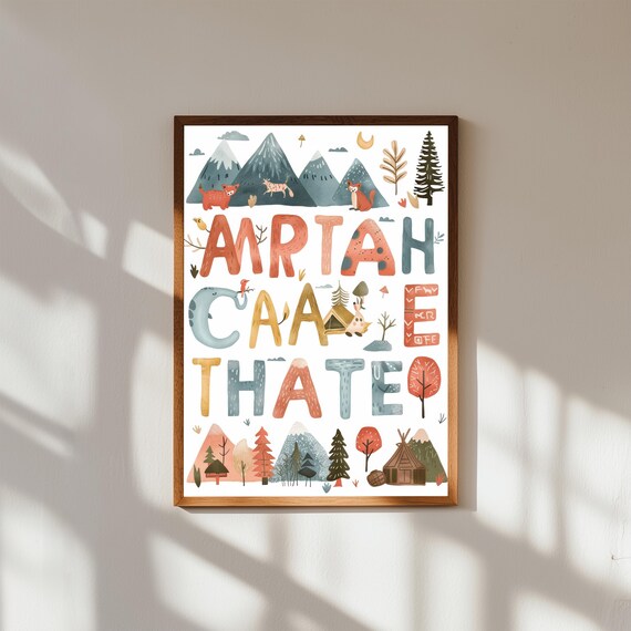 Adventure Alphabet Nursery Poster | A–Z Outdoor Kids Wall Art | Camping Nature ABC Chart | Explorer Baby Room Decor | Gift for Toddlers