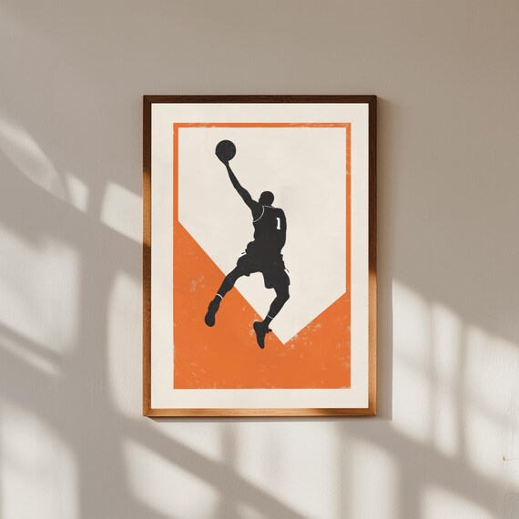 Larry Bird Poster – Minimalist Mid-Century Modern Sports Print, Retro Basketball Wall Art, 1980s NBA Legend Decor, Celtics Tribute Art