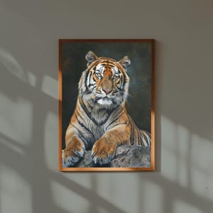 Tiger Illustration Art Print: Wildlife Home Decor
