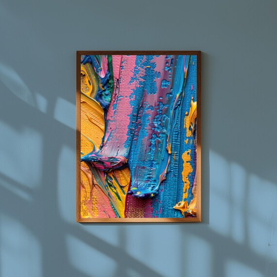Gestural Abstract Painting Print | Expressive Brushstroke Modern Wall Art | Dynamic Minimalist Fine Art Decor, Museum Quality Print