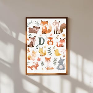 Poster per cameretta con l'alfabeto avventuroso / Arte murale per bambini all'aperto dalla A alla Z / Tabella ABC per campeggio e natura / Decorazione per cameretta per bambini esploratori / Regalo per bambini piccoli