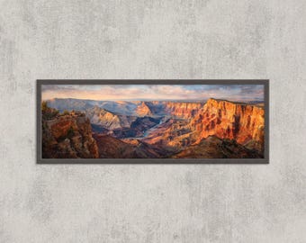 Grand Canyon Watercolor Panorama Print: Museum Quality Nature Artwork