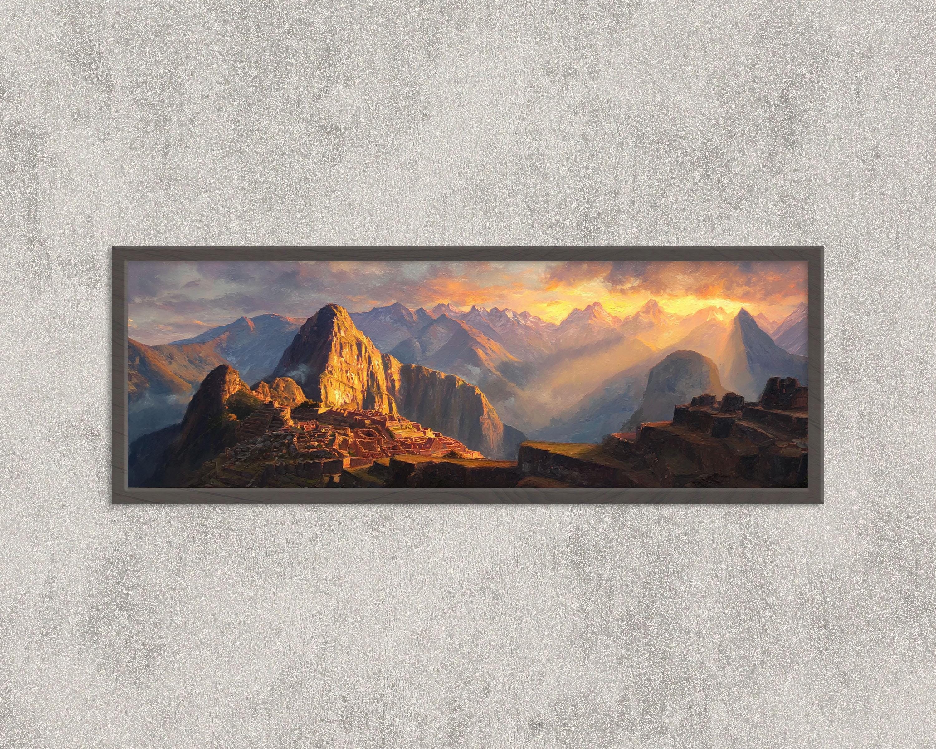 Tableau Art Inca Sur Toile - Dimensions 30 X 45 Cm - Multicolore - Neuf Pour Déco Murale