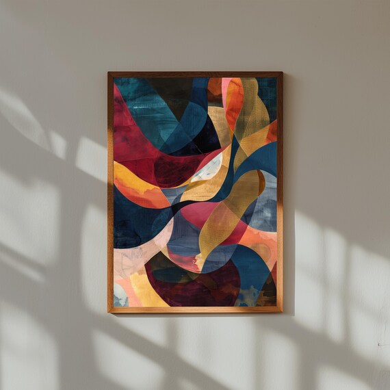 Boho Abstract Wall Art Print - Mid Century Modern Art for Home Decor, Gift for Home, Museum Quality Art Print,Original Abstract Art, Vibrant
