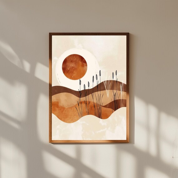 Boho Wall Art , Framed Wall Art Boho Prints, Room Decor Aesthetic Boho, Boho Gallery Set, Gift Living Room Decor