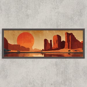 Monument Valley Sunset Print: Golden Canyon Desert Landscape Art