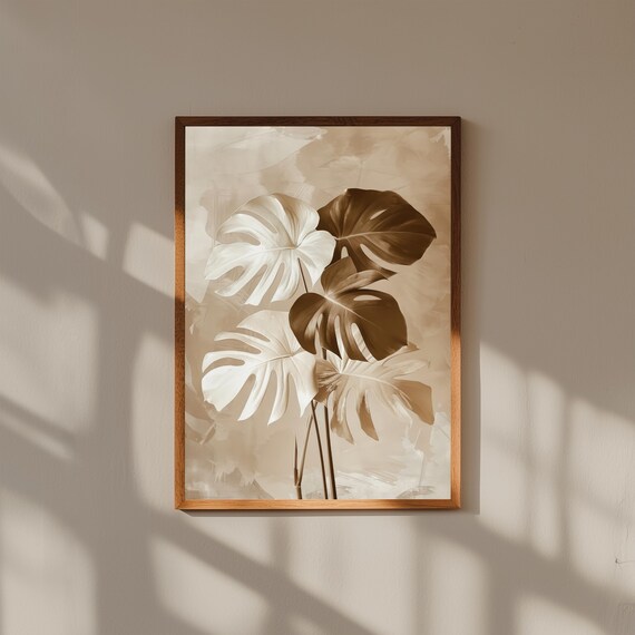Abstract Botanical Wall Art Print | Modern Nature-Inspired Plant Art | Minimalist Floral Fine Art Decor, Museum Quality Framed Prints