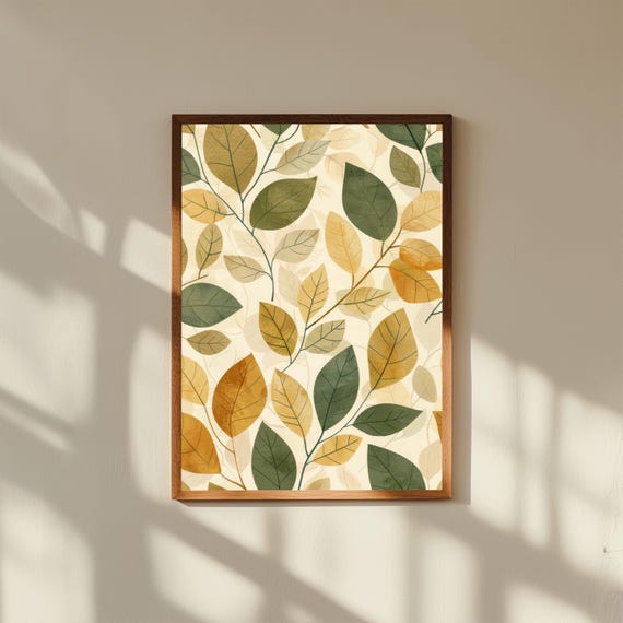 Abstract Botanical Wall Art Print | Modern Nature-Inspired Plant Art | Minimalist Floral Fine Art Decor, Museum Quality Framed Prints